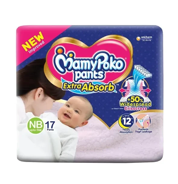 MamyPoko Pants Baby Diaper Extra Absorb (0-5kg) NB17
