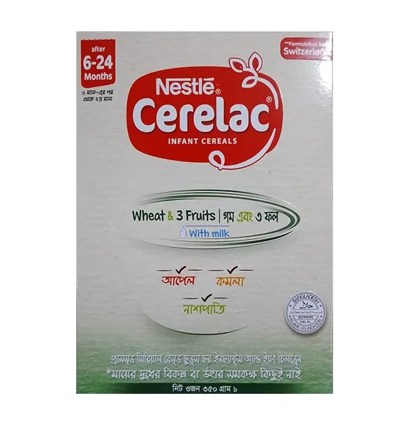Nestle Cerelac Wheat & 3 Fruits with Milk (6-24m) - 350g