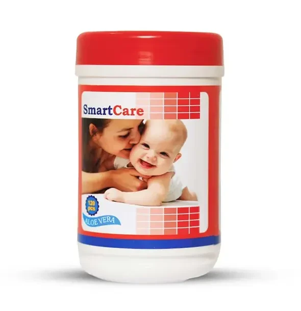 Smart Care Baby Wet Wipes Aloe Vera Jar - 120Pcs