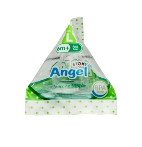 Angel Silicone Nipple For Baby L Size 6m+ (15176-N-1ALP)